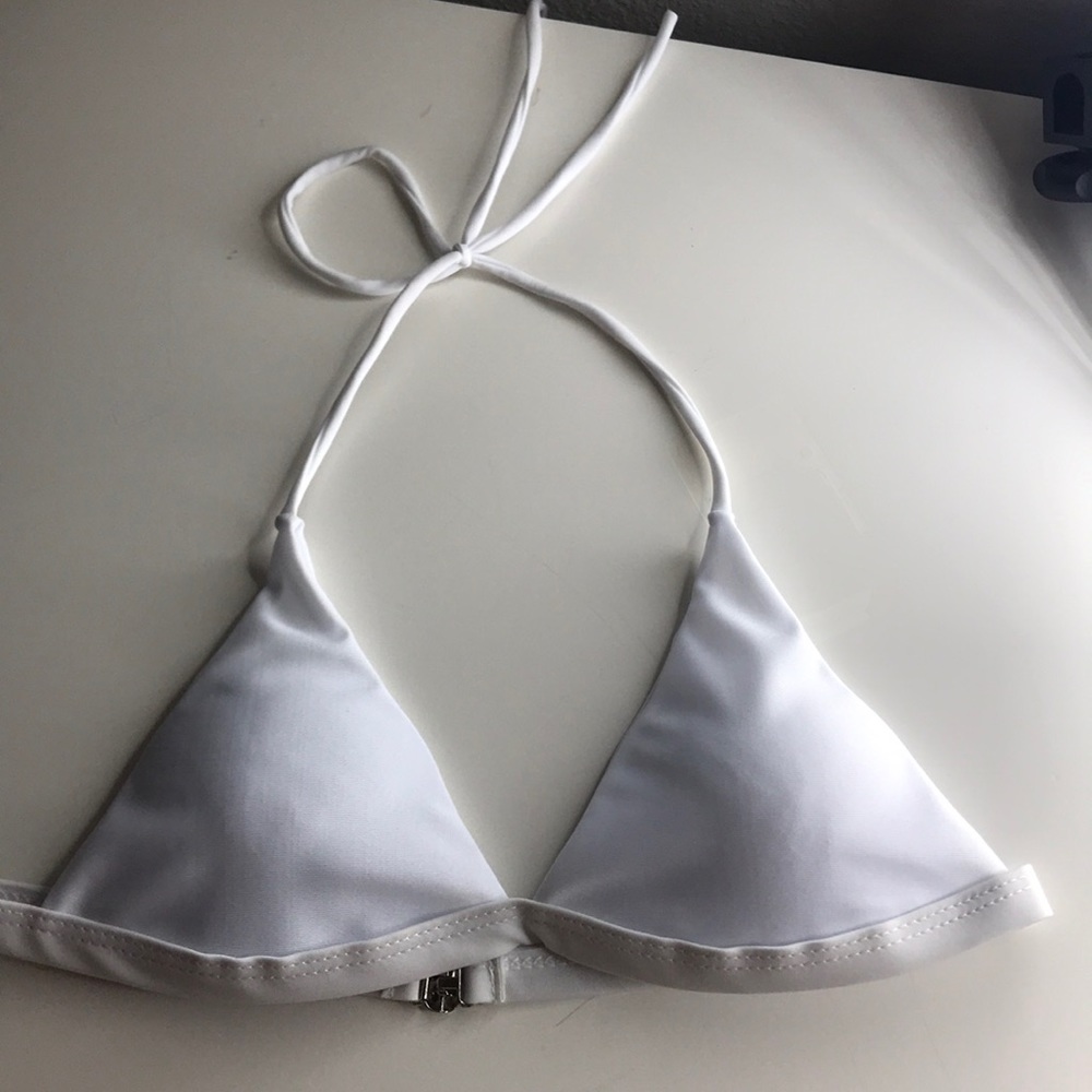 White Triangle Bikini Top